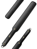 18 Inch Leather Riding Crop - Black Equestrian Whip with Faux Leather Paddle