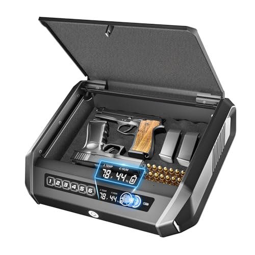 TOPMEDA 270 cu in Biometric Gun Safe with LCD Display, Fast Access, Keypad & Rechargeable Battery