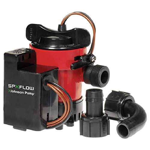 Johnson Pump 05903-00 Automatic Submersible Bilge Pump 12V 1000 GPH Red
