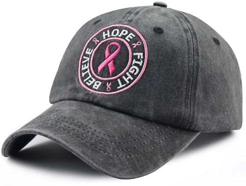 Women’s Breast Cancer Hope & Fight Baseball Cap - One Size Black
