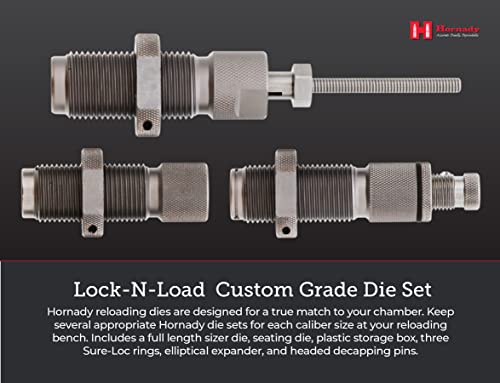 9mm Luger Hornady Custom Grade 3-Die Reloading Set with Storage Box