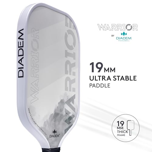 Diadem Warrior Ghost Pickleball Paddle - Carbon Fiber Surface, 3X L-Core, Spin & Control