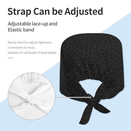 Working Cap Women Men Bandage Tie Hats Scrub Nursing Doctor Surgeon Black 21