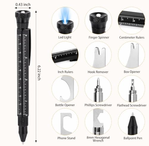 11-in-1 Multitool Pen with LED Light and Screwdrivers - Tactical EDC Gadget for Men
