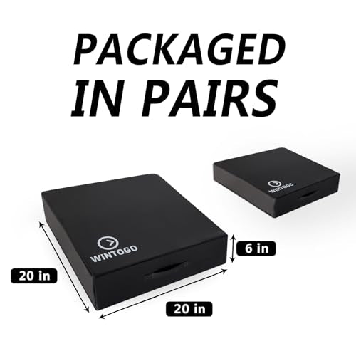 Deadlift Drop Pads - Noise-Reducing Floor Protection Crash Mats for Weightlifting, 20x20x6 Inches, Pair