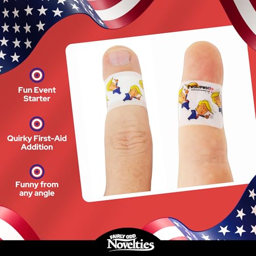 2.86 x 0.75 Inch Donald Trump Novelty Adhesive Bandages - Funny Gag Gift