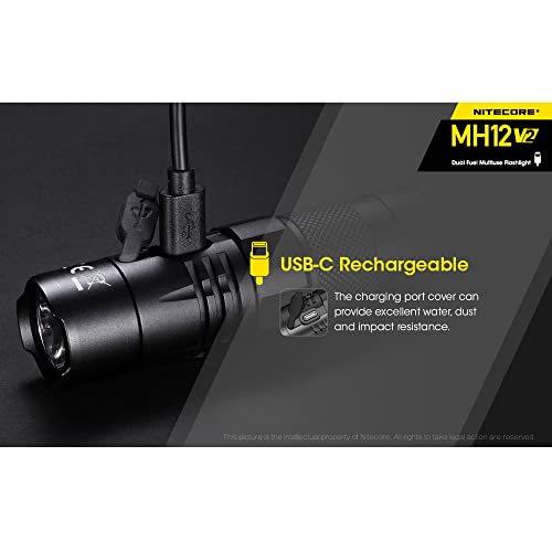Nitecore MH12 v2 1200 Lumen Rechargeable Tactical Flashlight with USB-C & Holster