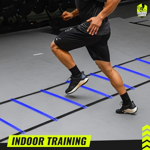Blue 23 Ft Agility Ladder for Speed & Footwork Training - Sports Equipment