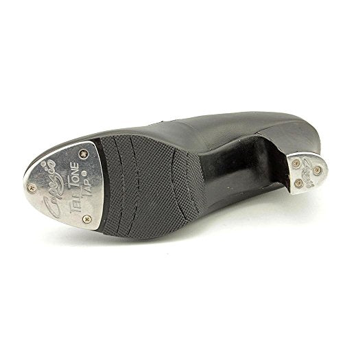 Women's Tap Shoes - Black 8.5 Manhattan Xtreme Leather Tap Shoe with Non-Slip Heel