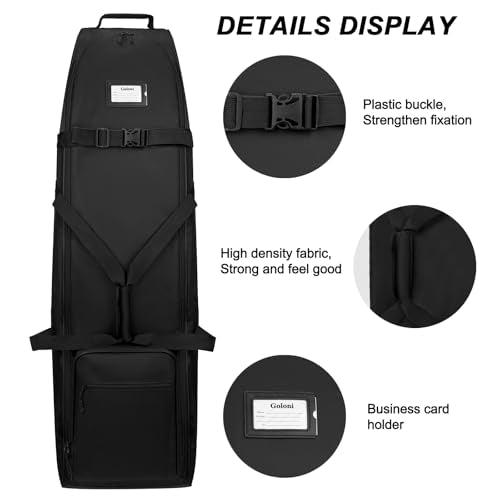 Golf Travel Bag for Airlines - Heavy Duty Water-Resistant with Padded Clubs - Black