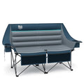 Loveseat Blue Camping Chair - Oversized Double Folding Camp Couch for Outdoor Relaxing