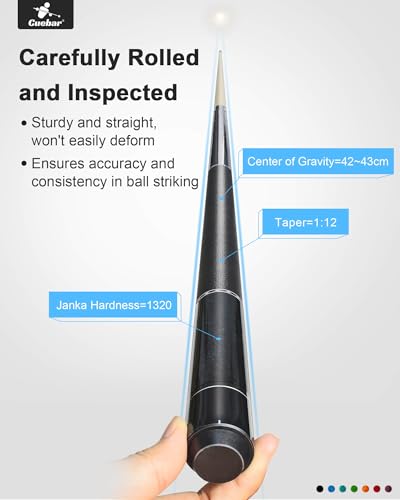 CUEBAR 4-Piece 58-Inch Pool Cue Set with Purple, Red, Blue, Black, 18-21Oz