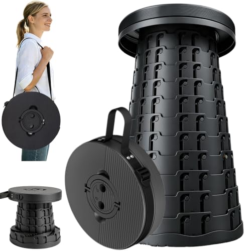 XXXL Collapsible Portable Stool - 21.3 Inch Round Seat, Lightweight & Heavy Duty