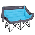 Blue Oversized Double Camping Chair, Heavy-Duty Folding Loveseat for Outdoor