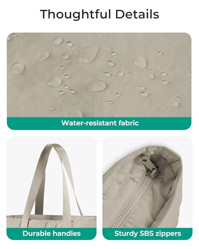 BAGSMART Gym Tote Bag for Women - Grayish Brown Small 24L Travel & Yoga Mat Organizer