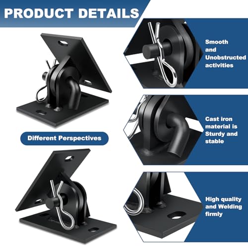Heavy Duty Dock Hinge Kit for Floating Docks - 2 Holes / 4 Set