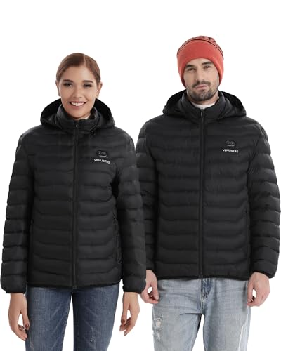 Venustas Unisex Heated Jacket Large Black with Battery - Up to 20H Warmth