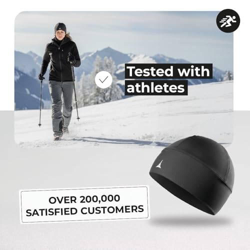 One Size White Skull Cap Helmet Liner Running Beanie - Thermal & Moisture Wicking
