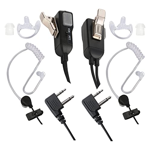 Two-Way Radio Headset with Noise Canceling Earpiece for Midland GMRS/FRS – Pair
