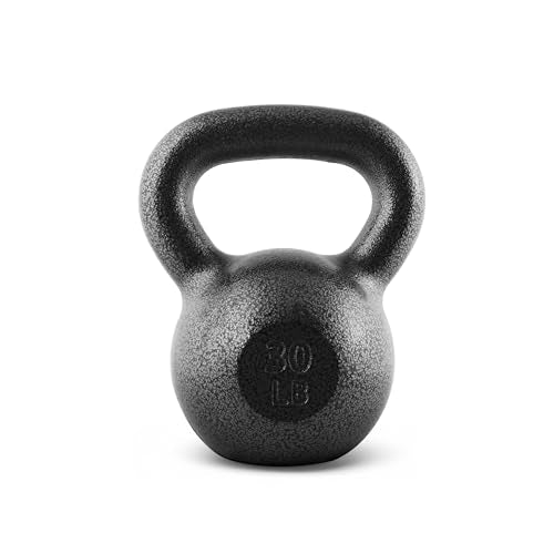CAP Barbell 30 lb Cast Iron Kettlebell with Wide Handle & Flat Base