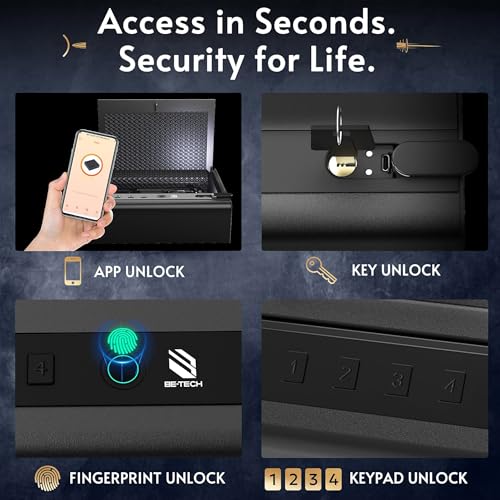 BE-TECH Biometric Gun Safe with App Control & 4-Way Access - SAFE PRO Variation