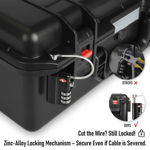 HOSOCASE Waterproof Gun Case for 8 Handguns & Magazines with 2 Locks