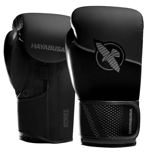 Hayabusa Sport Boxing Gloves 16oz Black Charcoal Dual-Splinted Support