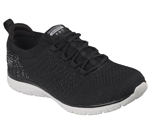 Skechers Women's Sport Active Waterproof Virtue Rainy Romance Shoes - Black & White, Size 6