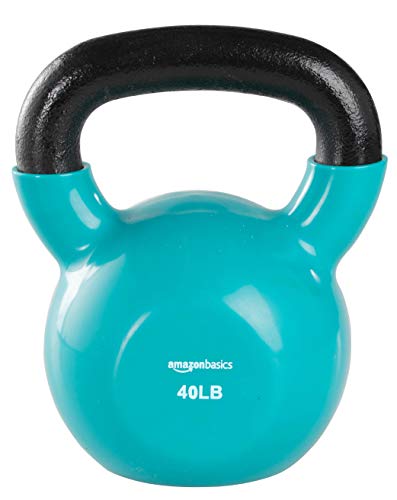 Amazon Basics Vinyl Kettlebell - 40 Pounds for Strength & Workout