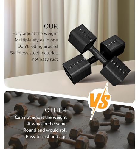 Upspeed 20lb Adjustable Dumbbell Set for Women Men Black 10lb Each Hand Weights