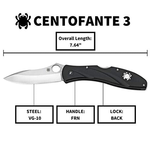 Spyderco Centofante 3 Folding Pocket Knife VG-10 Blade, Elegant Design