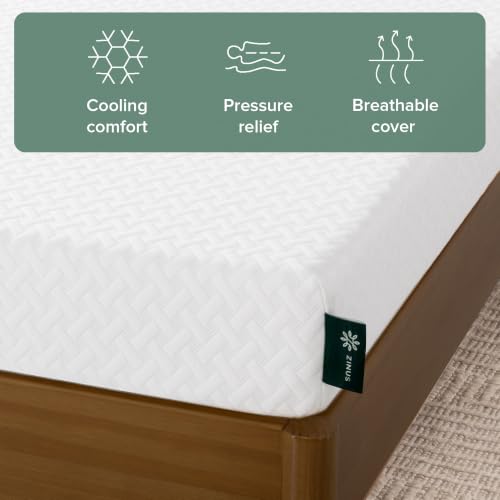 White 5 Inch Twin Cooling Gel Memory Foam Mattress - Medium Feel