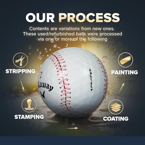 Refinished Baseball Style Golf Balls - Callaway Chrome Soft, 12 Pack