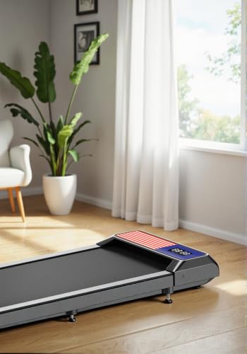 LiyLou Under Desk Treadmill with 8% Incline, Quiet Home Office Walking Machine