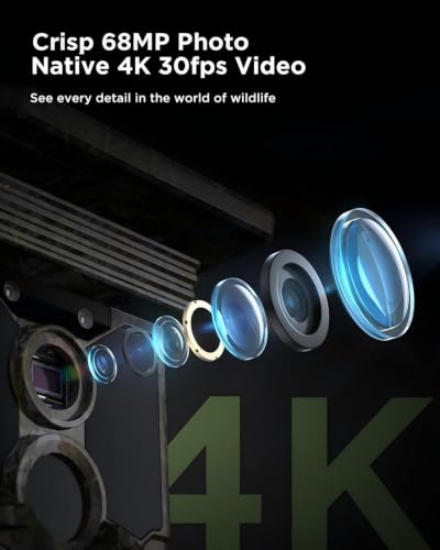 Solar WiFi Trail Camera 4K 68MP with Green Variant and 32GB TF Card