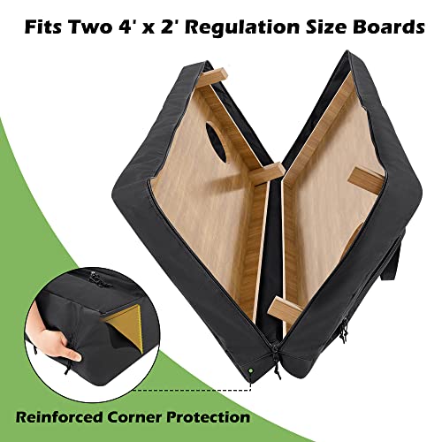 DSLEAF 4x2 Cornhole Carrying Case with Pockets & Padded Shoulder Strap