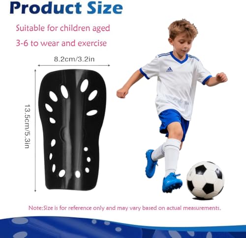 Soccer Shin Guards for Youth & Adults - Black & White, Small, Breathable & Lightweight