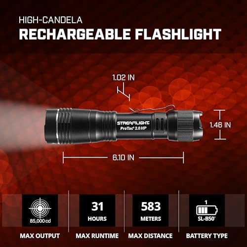 Streamlight ProTac 2.0 HP 2000-Lumen Tactical Flashlight, Waterproof