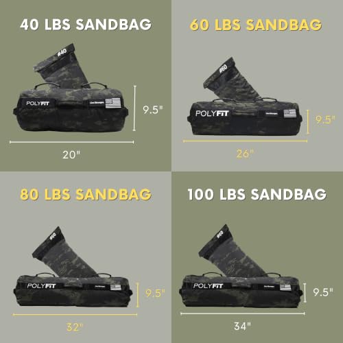 Polyfit Workout Sandbag Pro - Heavy-Duty Adjustable Fitness Weights
