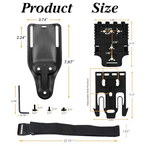 Black QLS Quick Locking System Kit with Fork & Duty Receiver Plate for Tactical Use - Mid/Low