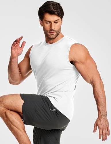 Mens Sleeveless Ribbed Tank Top Fitness Workout Muscle Fit Gym Shirt
