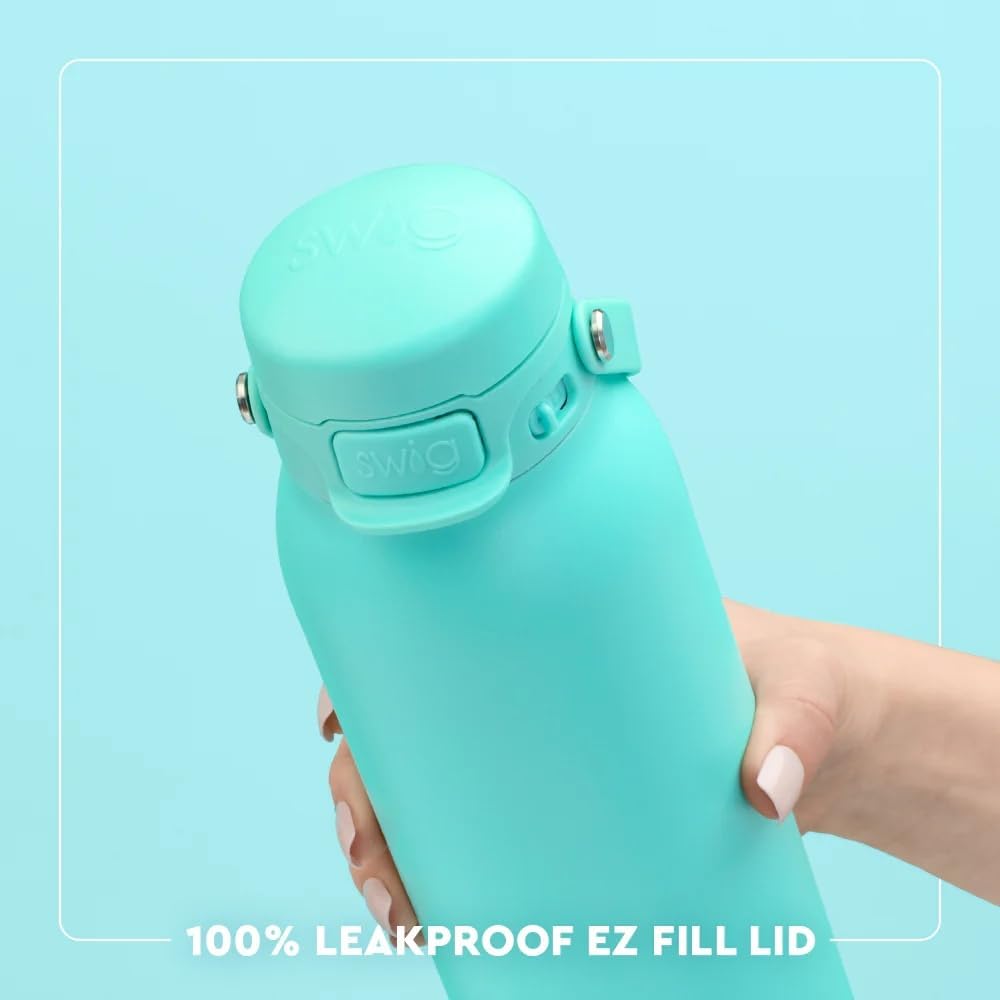 Swig Life 32oz Insulated Water Bottle - Leak Proof, Reusable with Lid & Handle | Sage Mist Color