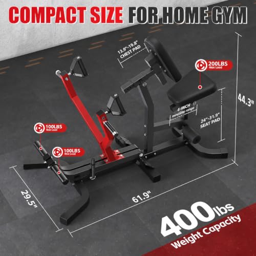 JELENS RM01 Seated Row Machine - Heavy Duty Back Workout Equipment with Independent Arms