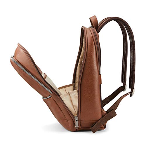 Samsonite Classic Leather Slim Backpack - One Size Cognac