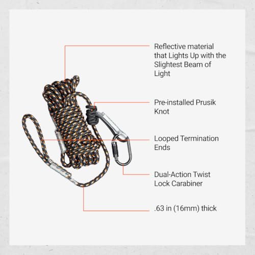 Malta Hunting 30-Foot Reflective Safety Rope - Pack of 3 Fall Protection Lifelines