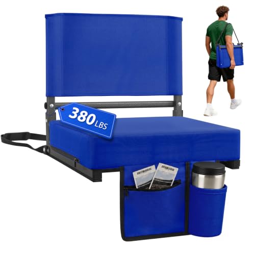 Stadium Bleacher Seat with Back Support and 3.2-Inch Foam Cushion