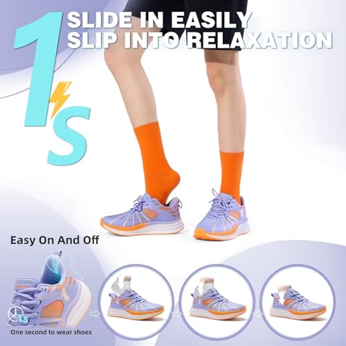 Women’s Orthopedic Road Running Shoes - Purple W3, Arch Support & Pain Relief, Casual Athletic Sneakers for Flat & High Arches