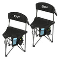 2 Pack Portable Folding Tripod Camping Stool with Backrest & Carry Strap - Extra Wide, Weather-Resistant Seat