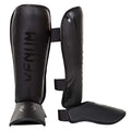 Venum Challenger Standup Shin Guards Matte Black Medium - Thai Design, Padded MMA & Combat Sports Protection