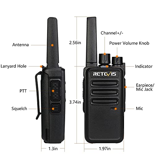 Retevis RT68 Walkie Talkies with USB Charger 4 Pack for Adults & Kids